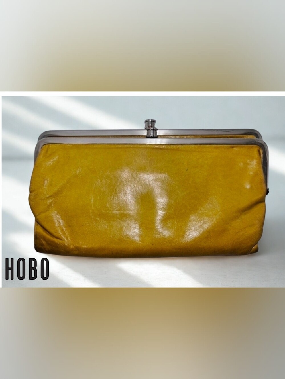 HOBO Yellow Leather Frame Clutch